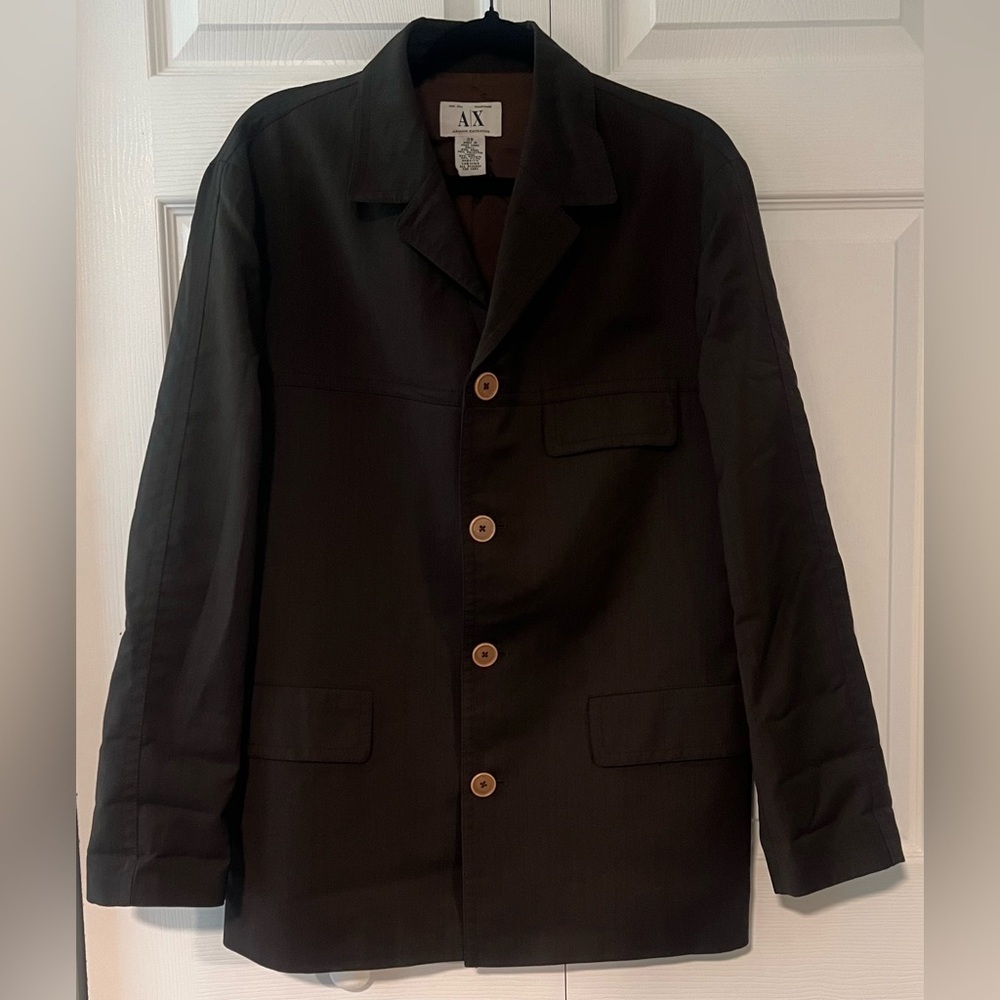 A/X Armani Exchange Brown Wool Blend Button-Front Jacket